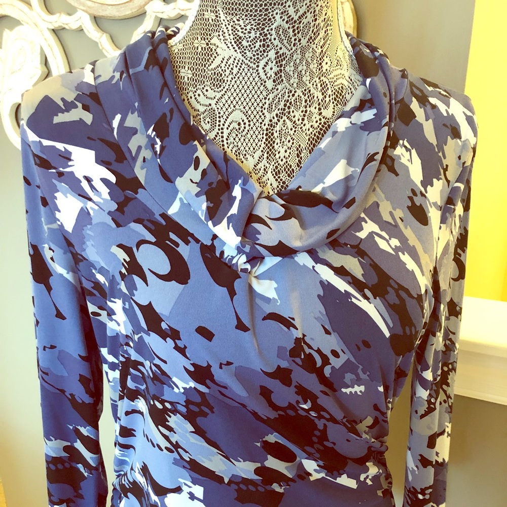Kenneth Cole Reaction abstract camouflage top